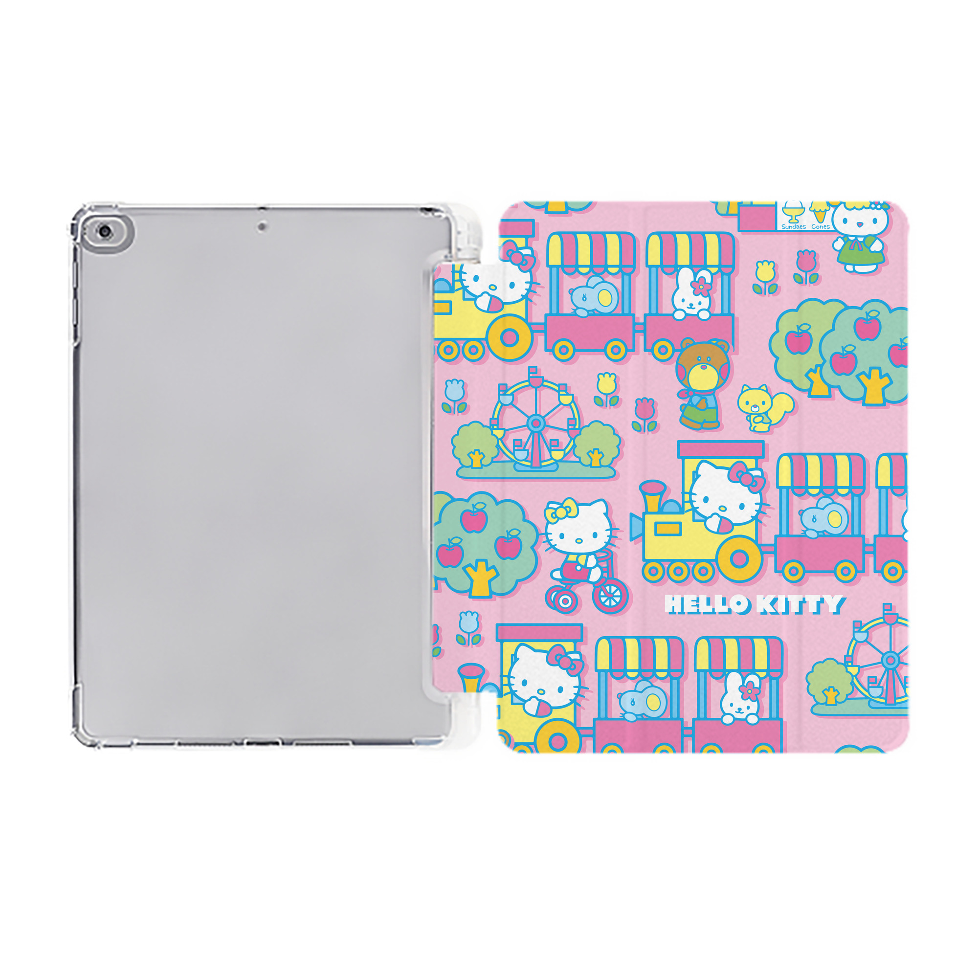 （画像用） Hello Kitty ハローキティ IPad ケース ペン収納付き 三つ折りスタンド PUレザー×シリコン 対応機種9.5/10.5/10.9インチ